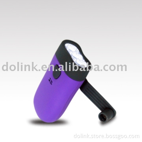 Mini Crank Dynamo LED Flashlight
